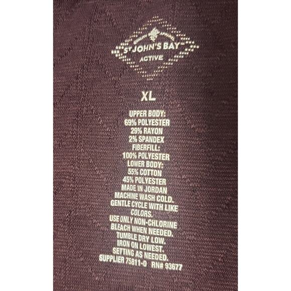 St. John's Bay Active Plum Quilted Hoodie Jacket Women’s XL Performance Wear - Picture 3 of 8